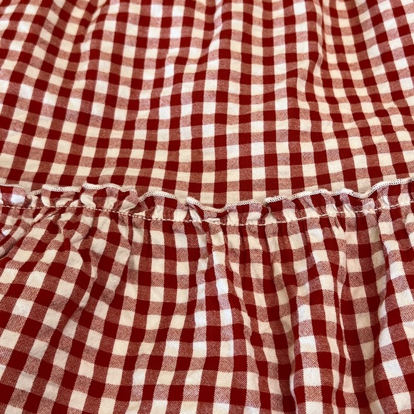 Crown & Ivy Red Gingham One Shoulder Cotton Dress Size 12 - Picture 4 of 13